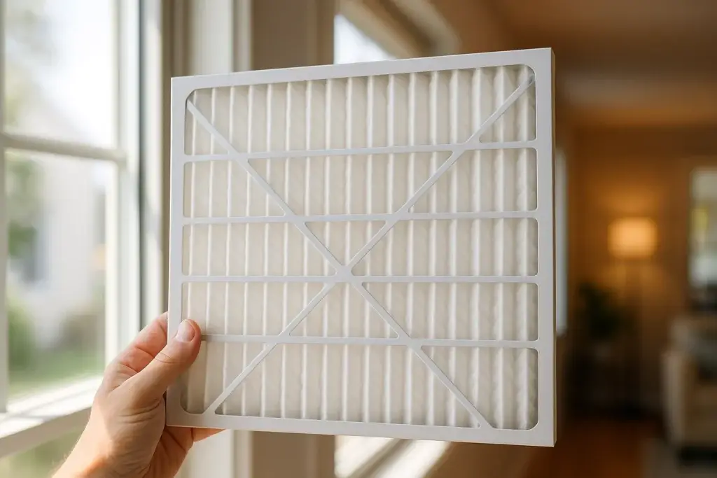 A pleated air filter is recommended for most homes