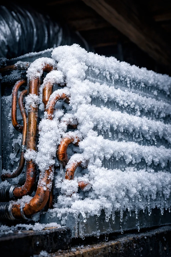 The most common reasons an evaporator coil freezes are refrigerant or air flow issues