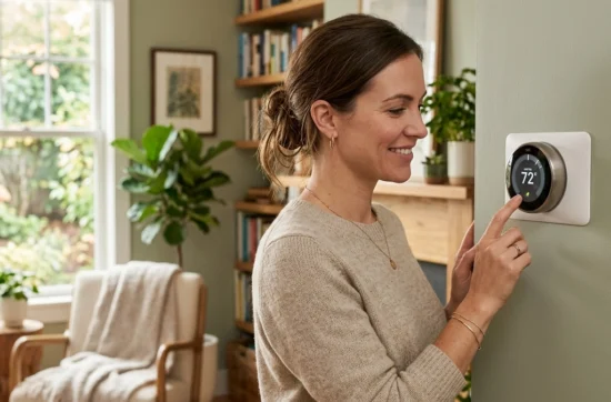 Touchscreen, basic thermostats, and smart thermostats share basic settings
