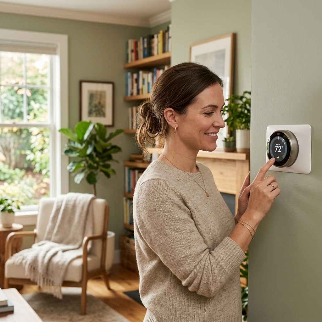 Touchscreen, basic thermostats, and smart thermostats share basic settings