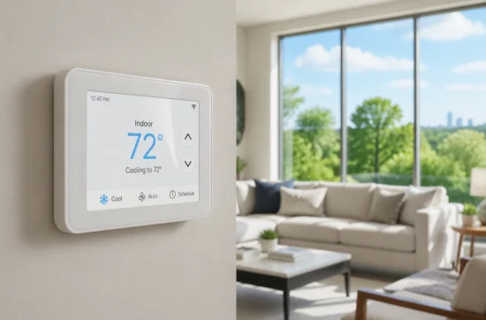 Touchscreen smart thermostat