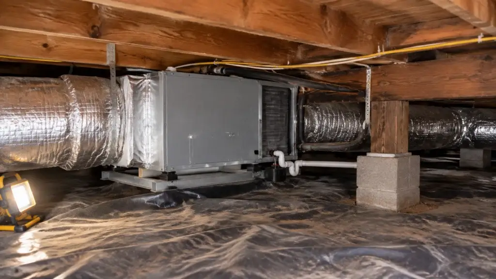 Some homes have equipment and ducting under the home in a crawlspace